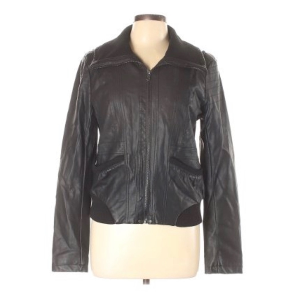 3️⃣for$25💗Faux Leather Bomber Jacket